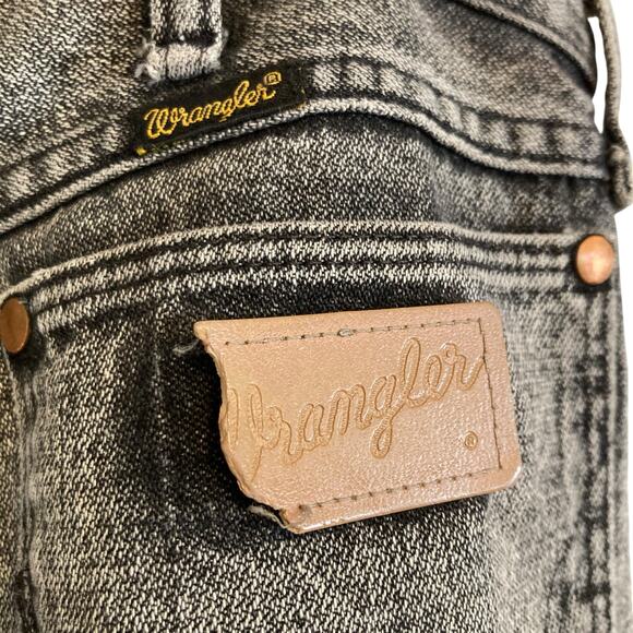 Vintage 90s Wrangler Black Stone Washed Cotton Denim Western Jeans Size 36x32 - Picture 6 of 16